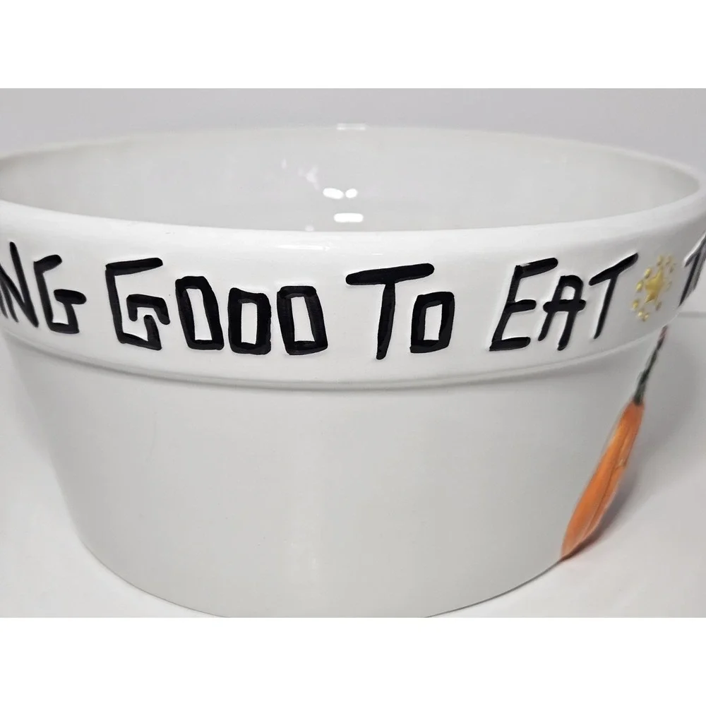 Vigor Halloween Ceramic Candy Bowl Trick or Treat Pumpkin Ghost Cat Scarecrow